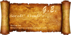 Gorzó Elemér névjegykártya